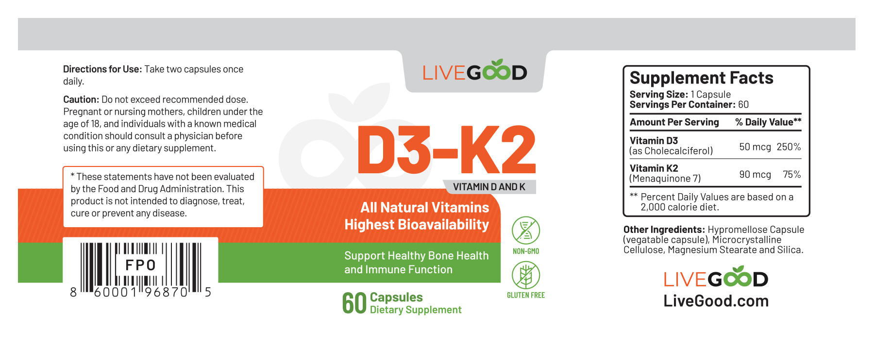 natural vitamins d3 k2
